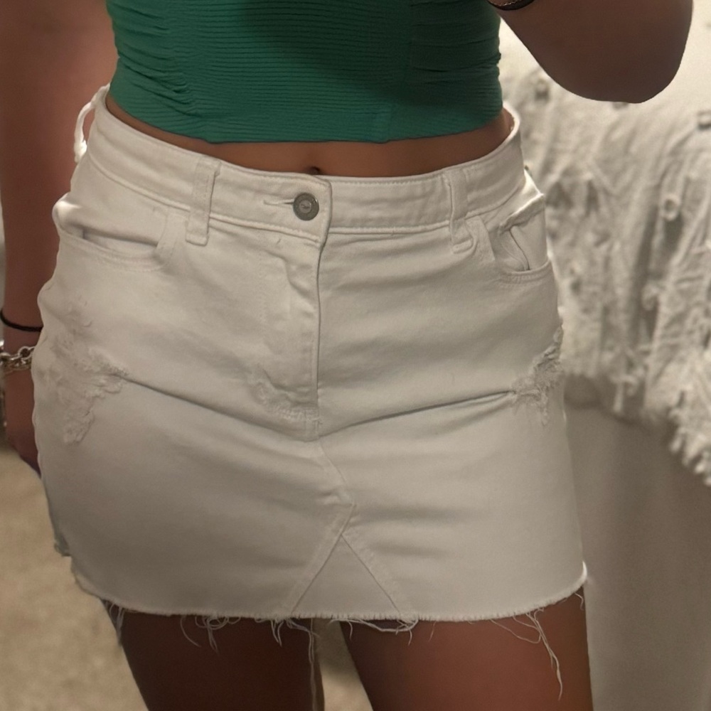 White Hollister denim skirt
